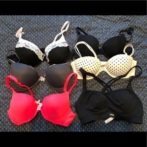 Lot of 6 Bras- aerie and Victoria secret 34b
